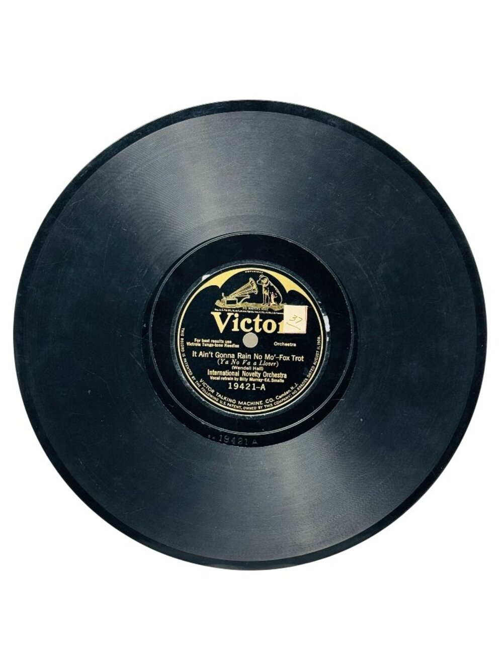 International Novelty Orchestra It Aint Gonna Rain No Mo 10in 78rpm Victor 19421